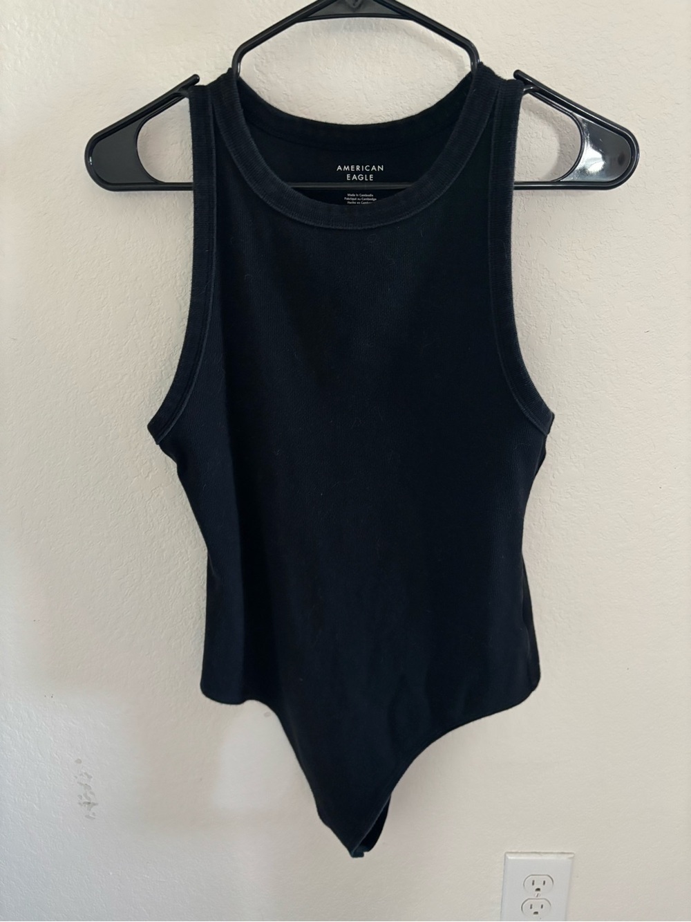American Eagle Outfitters Black Ribbed Scoop Neck Bodysuit
